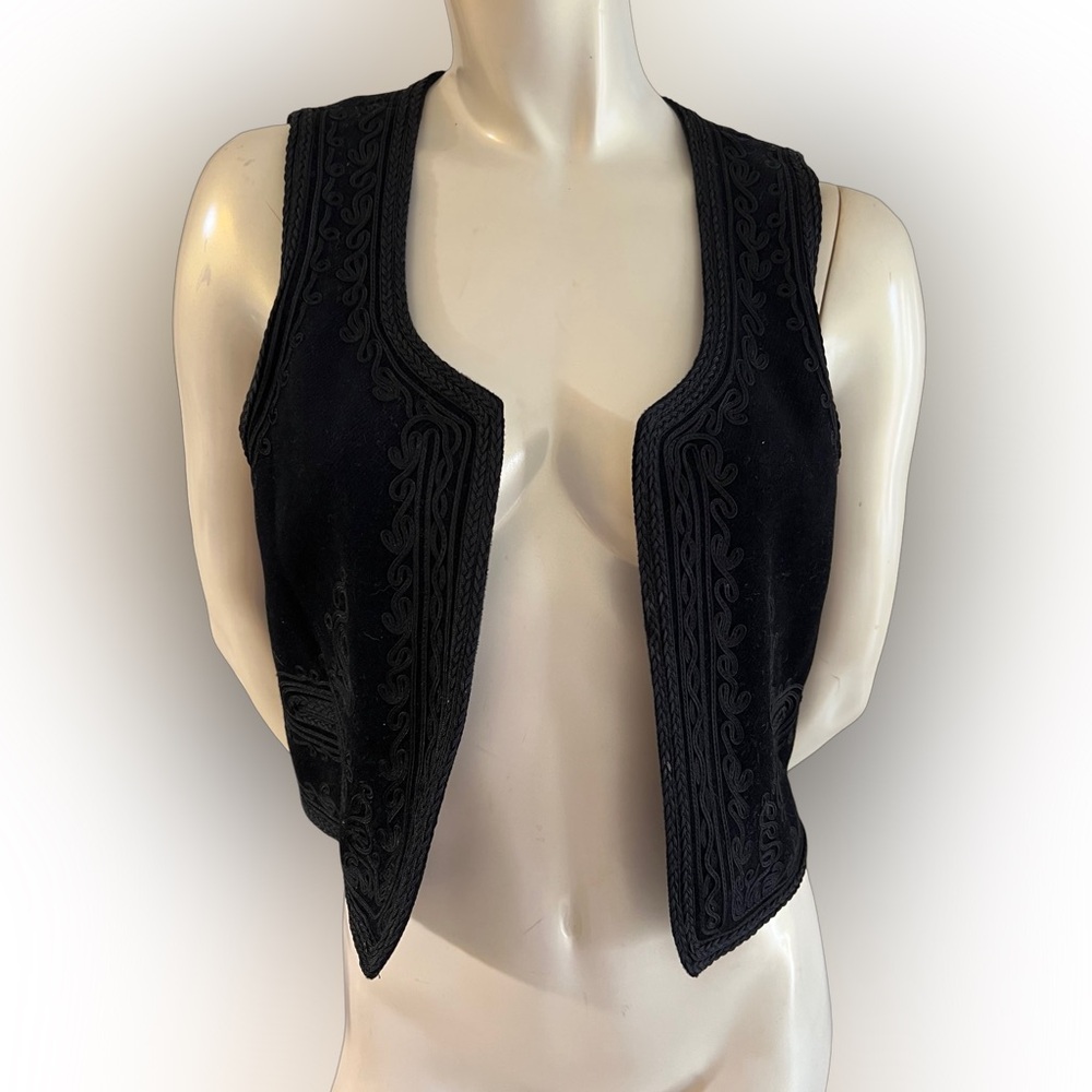 Joie Black Embroidered Vest